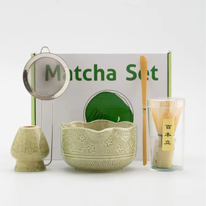 Shusen 100-teiliges Matcha-Set, 5-teilig, handgefertigte Keramik-Chawan, Bambuslöffel, Premium japanischer umweltfreundlicher Japandi-Stil, Edelstahl-Tee - Product Image 3