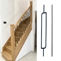 Nouveauté : Balustres et meneaux en acier métallique de haute qualité, courbés, rectangulaires et ovales, pour escaliers intérieurs, balcons et décorations.