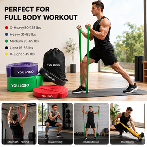 Ensemble de bandes de résistance TPE avec logo personnalisé, sans latex, respectueuses de l'environnement, pour la musculation en salle de sport, bandes de résistance pour tractions assistées - Product Image 6