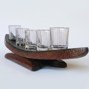Support en bois courbé pour verres, fait main, minimaliste, pour rangement de vaisselle de salon, type sur pied à un seul niveau - Product Image 1