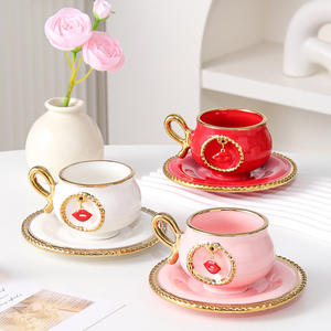 Juegos de Tazas de Café de Cerámica de Alta Calidad, Tazas de Té Rojo para la Tarde, Tazas y Platillos de Espresso de Cerámica Creativos - Product Image 4