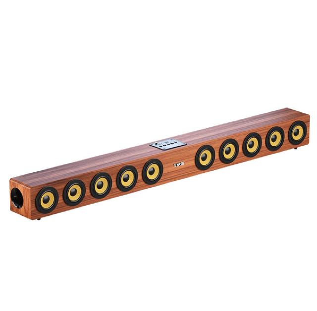A10 New Soundbar High Quality Home Theater Speaker 50W Stereo Strong Bass Wood Grain for Wireless Speakers USB TF Card AUX Box