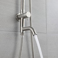 Ensemble de robinet mural moderne simple en acier inoxydable 304 pour colonne de douche de pluie Ensemble de douche simple pour eau froide