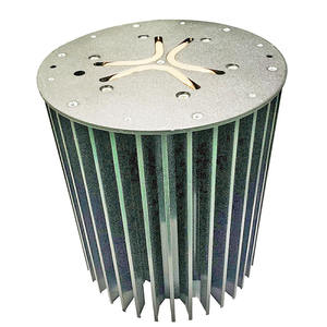 定制设计压铸冷锻数控加工灯发光二极管打火机散热器铜管铝翅片黑色阳极氧化 - Product Image 1