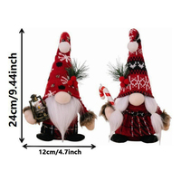 Nouveauté Petit tissu sans visage Père Noël elfe Gnome Figurines de table de Noël Jouets en tissu pour décoration festive