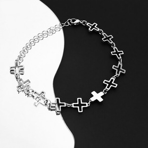 Hot Selling Simple Popular Design Hollowed Out Cross <b>Chain</b> Bracelet <b>Titanium</b> Steel Unisex's Bracelets Trendy Jewelry Wholesale - Product Image 3
