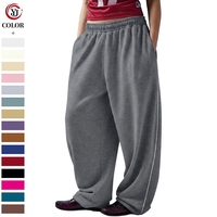 Pantalones Deportivos Holgados Estilo Y2K para Mujer, Pantalones Casuales con Cintura Elástica y Puños en los Tobillos, Pantalones Largos de Hip Hop para Mujer