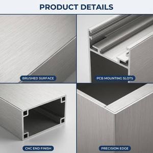 Boîtier en profilé d'aluminium brossé de qualité médicale pour moniteur patient, échographe, adaptateur secteur et dispositif médical - Product Image 5