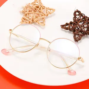 Jiuling – lunettes rondes à branches en métal cp pour enfants, petite monture ronde anti-rayons bleus uv400
