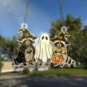 <span class=keywords><strong>Trampa</strong></span> de luz explosiva de Halloween para ventana colgante mapache fantasma diseño Acrílico - Product Image 3