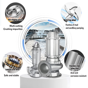 Pompa sommergibile per acque luride in ghisa verticale serie pompa per fanghi di drenaggio di scarico del frantoio per acque luride 2.2kw - Product Image 3