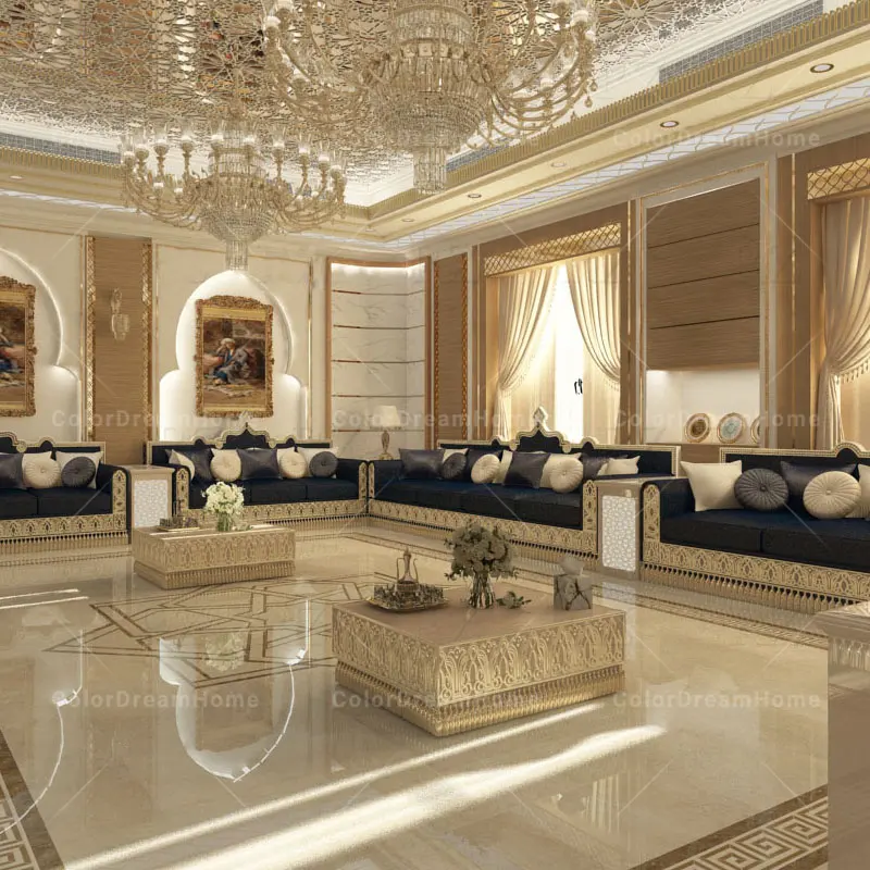 Saudi Arabisch Majlis Klassischer Stil Luxus Massivholz Majlis Sofa Arabische Sofa garnitur Majlis Möbel