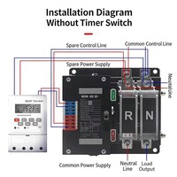 Système de commutation automatique monophasé Nitan WHK-125A/2P PC ATS, interrupteurs ATS, capacité de coupure 6kA, utilisation industrielle et domestique
