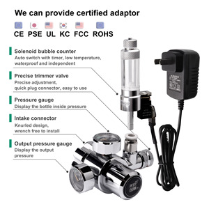 Régulateur de <span class=keywords><strong>CO2</strong></span> pour aquarium avec double manomètre, compteur de bulles et électrovanne pour système de <span class=keywords><strong>CO2</strong></span> d'aquarium - Product Image 2
