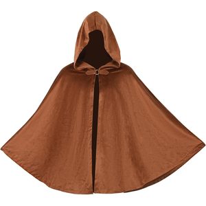 Stadget Cape médiévale unisexe avec capuche, marron, en polyester, pour adulte, costume de reconstitution historique et de fantaisie, détection par aiguille - Product Image 2
