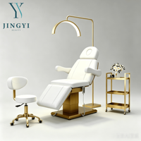 Lit de beauté électrique sur mesure pour salon, réglable, pour soins du visage et spa, fauteuil inclinable en acier inoxydable doré, 3 moteurs