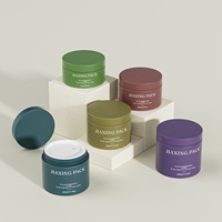 Bocaux en plastique PET givrés pour crème, pommade, produits de beauté, lotion, cosmétiques, beurre corporel, avec couvercles