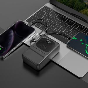 Nouvelle batterie externe de voyage 20000mAh PD22.5W avec écran numérique et câble, logo personnalisé pour téléphone - Product Image 6