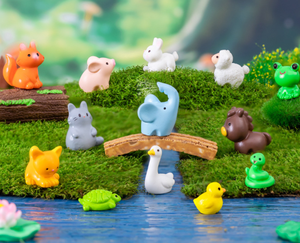 1-2cm piccoli accessori per terrario da giardino con Figure di animali giocattoli in resina miniature di capra statuetta di coniglio di pecora serpente di maiale <span class=keywords><strong>cavallo</strong></span> di anatra - Product Image 1