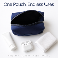 Sacs à maquillage en néoprène avec fermeture éclair, pochettes de rangement cosmétiques portables grande capacité, trousses de toilette avec étiquette en silicone