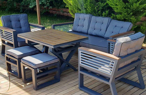 Canapé <span class=keywords><strong>de</strong></span> patio moderne en aluminium <span class=keywords><strong>haut</strong></span> <span class=keywords><strong>de</strong></span> <span class=keywords><strong>gamme</strong></span> <span class=keywords><strong>Mobilier</strong></span> d'extérieur confortable pour la conversation Salon Hôtel Chambre Cour Halls - Product Image 3