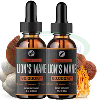 Extrait de champignon Ausreson OEM Gouttes liquides Supplément pour système immunitaire Brain Boost Lions Crinière Goutte de champignon