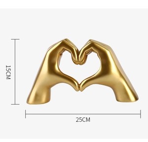 リビングルームの装飾のためのハートの手の彫刻愛の指結婚式の装飾のための現代の像彫刻棚のための家の装飾 - Product Image 2
