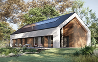 Maison en acier léger en forme de A, villa préfabriquée nordique, cabane de villégiature forestière, fenêtre triangulaire