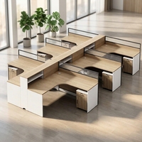 Bureau de travail modulaire moderne et solide pour le bureau ou l'étude, panneau de mobilier en bois convertible provenant d'un immeuble de bureaux