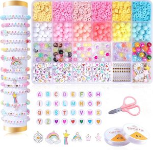 Kit de Fabricación de Pulseras de Cuentas para Niños, Cuentas de Letras en Colores Pastel, Set de Manualidades de Joyería - Product Image 6