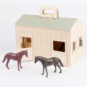 Набор для игры в конюшню для шоу-конюшни (игрушка для имитационные игры поощряет творческую игрушку для обучения <span class=keywords><strong>2</strong></span> игрушечных лошади) - Product Image 3