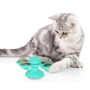 Đa Chức Năng <span class=keywords><strong>Catnip</strong></span> Tương Tác Mèo Đồ Chơi Quay Cối Xay Gió Bàn Xoay Mèo Đồ Chơi Với Cốc Hút - Product Image 2