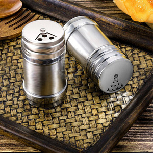 Tarro de especias de acero inoxidable con tapa perforada, contenedor portátil de condimentos sólidos para acampar y uso al aire libre - Product Image 1