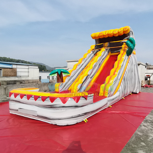 Outdoor party jumpers tobogan acuatico hinchable 20ft inflatable T-rex water <b>slide</b> with <b>pool</b> for kids - Product Image 3