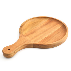 Bandeja redonda de madera de 9 pulgadas para servir pizza, carne, sushi, frutas, queso, uso doméstico - Product Image 4
