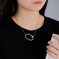 Collier en acier inoxydable avec initiale L, personnalisable, tendance, plaqué or, 18 pouces, accessoires coréens