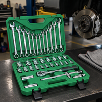 Kit d'outils de réparation automobile 37 pièces avec douilles, cliquet, joint universel et mallette