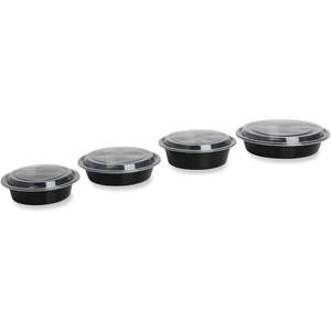 Conteneur alimentaire en plastique noir/transparent GEN 16 oz avec couvercle, boîte à lunch jetable, 150/carton (TORND16) - Product Image 2