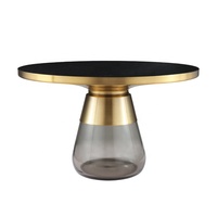 Table basse en verre trempé miroir violet moderne contemporain, populaire pour la salle à manger à domicile, en acier métallique, salon