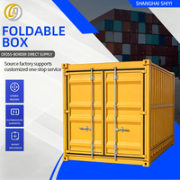Conteneur de stockage pliable en acier de 10 pieds, maison conteneur pliable portable au design moderne, anticorrosion, pour usage domestique ou professionnel