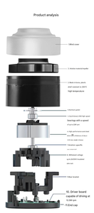 Motor de Aspiradora Húmeda y Seca Faradyi 12VDC 50W 10Kpa, Motor BLDC de 45mm Multifunción con Accionamiento Integrado - Product Image 6