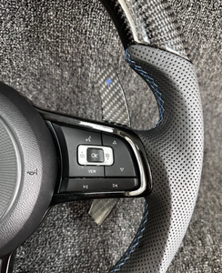 Volante Deportivo de Fibra de Carbono Compatible con Volkswagen <span class=keywords><strong>Golf</strong></span> 4 5 6 7 8 GTI R MK5 MK6 MK7 MK8 2017, Actualización del Modelo Antiguo al Nuevo - Product Image 5