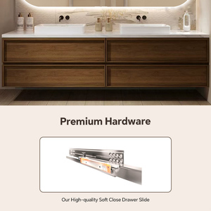 Mueble de Baño Doble de 56-92 Pulgadas con Lavabo, Incluye Espejo LED Antivaho y <span class=keywords><strong>Encimera</strong></span> de Piedra - Product Image 5