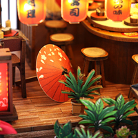 Nouveau produit M2622 Wawei Sushi House, maison de poupée en bois faite à la main, style japonais, kit de maison de poupée miniature DIY