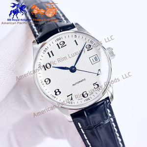 Montre à quartz de luxe pour homme Longnes, de haute qualité, avec boîtier en acier inoxydable 316L, bracelet en cuir étanche, fond transparent - Product Image 1