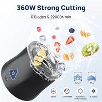 Batidora de alta potencia de grado alimenticio con 6 cuchillas afiladas, licuadora de proteínas, pantalla vibratoria, exprimidor portátil
