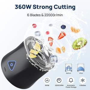 Batidora de alta potencia de grado alimenticio con 6 cuchillas afiladas, licuadora de proteínas, pantalla vibratoria, exprimidor portátil - Product Image 3