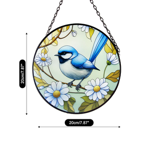 Atrapasueños de Vitral con Diseño de Pájaro y Flores para Decoración de Ventanas, Regalos de Colibrí para Mamá - Product Image 1