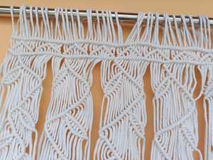 White Macrame <b>Curtain</b> Rope Wall Hanging Decorative Window <b>Drape</b> Home Decor - Product Image 6