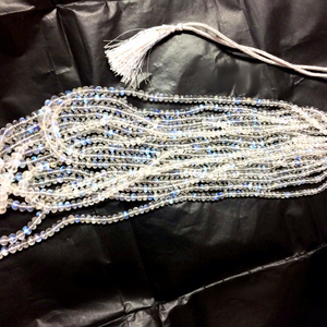 Perles de pierre de lune arc-en-ciel naturelle blanche facettées en rondelles de 4 mm et 6 mm, qualité AAA, pour la fabrication de bijoux semi-précieux en gros - Product Image 1